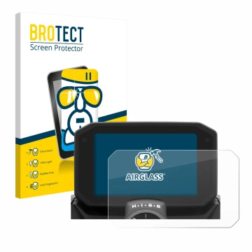 Parte frontal de un envase de producto con el logotipo de la marca BROTECT. Al lado se muestra el dispositivo Honda Hornet CB/