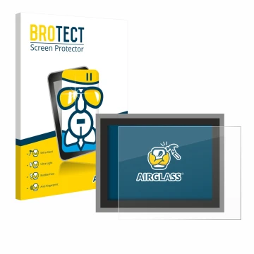 Parte frontal de un envase de producto con el logotipo de la marca BROTECT. Al lado se muestra el dispositivo Megger MFT-X1 co
