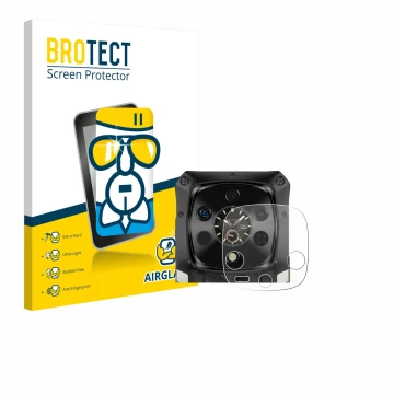 Parte frontal de un envase de producto con el logotipo de la marca BROTECT. Al lado se muestra el dispositivo Ulefone Armor 28