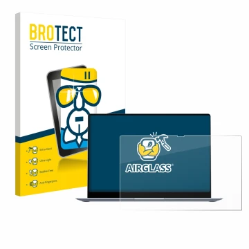 Parte frontal de un envase de producto con el logotipo de la marca BROTECT. Al lado se muestra el dispositivo Samsung Galaxy B