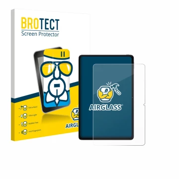 Parte frontal de un envase de producto con el logotipo de la marca BROTECT. Al lado se muestra el dispositivo Xiaomi POCO Pad 