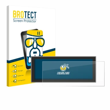 Parte frontal de un envase de producto con el logotipo de la marca BROTECT. Al lado se muestra el dispositivo Peugeot Partner 