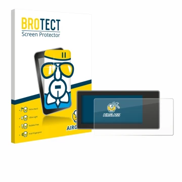 Parte frontal de un envase de producto con el logotipo de la marca BROTECT. Al lado se muestra el dispositivo Acta Berg Radio 