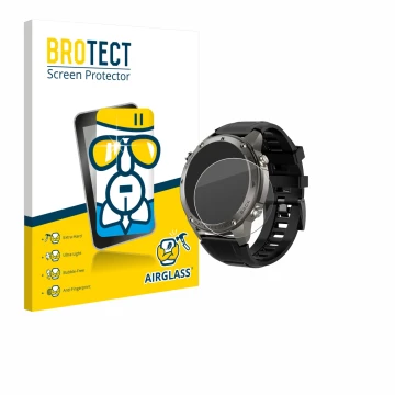 Parte frontal de un envase de producto con el logotipo de la marca BROTECT. Al lado se muestra el dispositivo Knauermann GPS 4