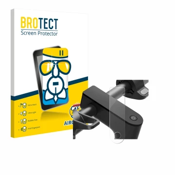 Parte frontal de un envase de producto con el logotipo de la marca BROTECT. Al lado se muestra el dispositivo Xiaomi Electric 