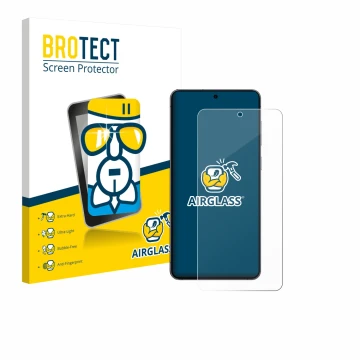 Parte frontal de un envase de producto con el logotipo de la marca BROTECT. Al lado se muestra el dispositivo Samsung Galaxy S