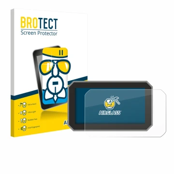 Parte frontal de un envase de producto con el logotipo de la marca BROTECT. Al lado se muestra el dispositivo Honda Forza 2025