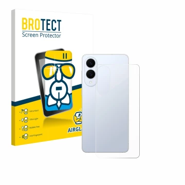 Parte frontal de un envase de producto con el logotipo de la marca BROTECT. Al lado se muestra el dispositivo Samsung Galaxy S