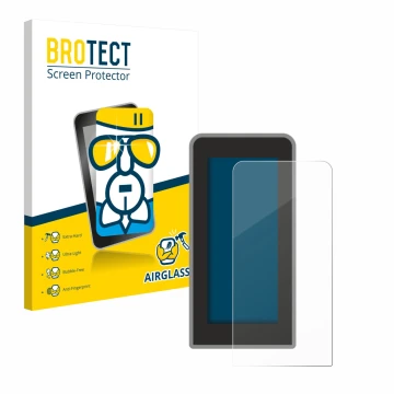 Parte frontal de un envase de producto con el logotipo de la marca BROTECT. Al lado se muestra el dispositivo Tenways CGO600 P