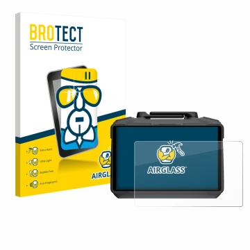 Parte frontal de un envase de producto con el logotipo de la marca BROTECT. Al lado se muestra el dispositivo DJI RC Pro 2 con