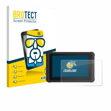 Parte frontal de un envase de producto con el logotipo de la marca BROTECT. Al lado se muestra el dispositivo Webfleet PRO 847