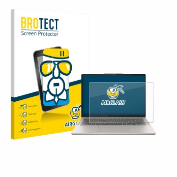 Parte frontal de un envase de producto con el logotipo de la marca BROTECT. Al lado se muestra el dispositivo Lenovo Chromeboo