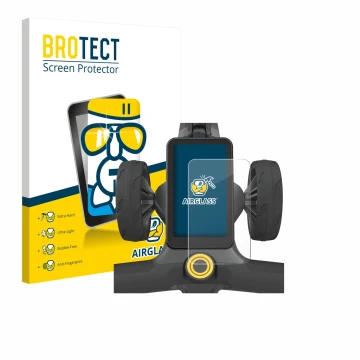 Parte frontal de un envase de producto con el logotipo de la marca BROTECT. Al lado se muestra el dispositivo PowaKaddy CT12 G