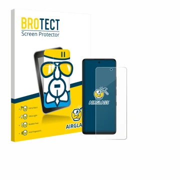 Parte frontal de un envase de producto con el logotipo de la marca BROTECT. Al lado se muestra el dispositivo TCL 50 Pro NXTPa