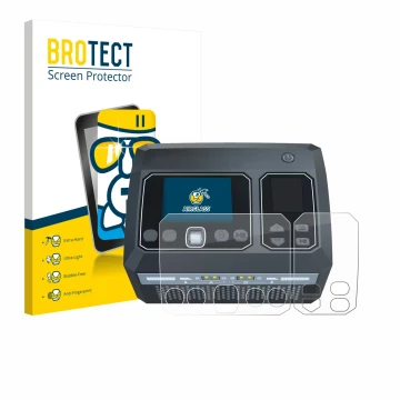 Parte frontal de un envase de producto con el logotipo de la marca BROTECT. Al lado se muestra el dispositivo SkyRc D750 Mix c