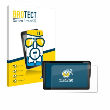 Parte frontal de un envase de producto con el logotipo de la marca BROTECT. Al lado se muestra el dispositivo Carpuride V3 7