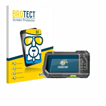 Parte frontal de un envase de producto con el logotipo de la marca BROTECT. Al lado se muestra el dispositivo Teslong NTS500 c