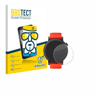 Parte frontal de un envase de producto con el logotipo de la marca BROTECT. Al lado se muestra el dispositivo Nothing CMF Watc