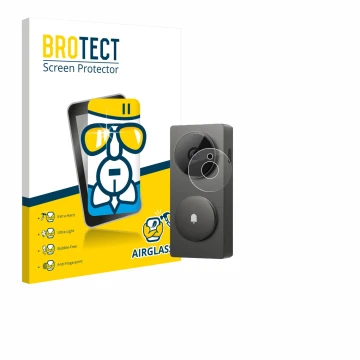 Parte frontal de un envase de producto con el logotipo de la marca BROTECT. Al lado se muestra el dispositivo Aqara Hub G410 c