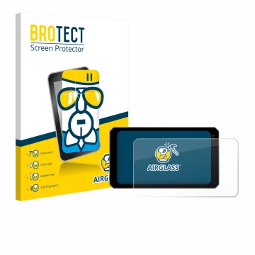 Parte frontal de un envase de producto con el logotipo de la marca BROTECT. Al lado se muestra el dispositivo Chigee AIO-6 Max