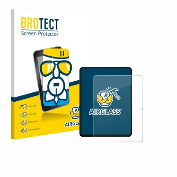 Parte frontal de un envase de producto con el logotipo de la marca BROTECT. Al lado se muestra el dispositivo Teclast Artpad P