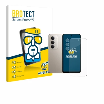 Parte frontal de un envase de producto con el logotipo de la marca BROTECT. Al lado se muestra el dispositivo Xiaomi Redmi 15 