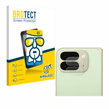Parte frontal de un envase de producto con el logotipo de la marca BROTECT. Al lado se muestra el dispositivo Google Pixel 10 