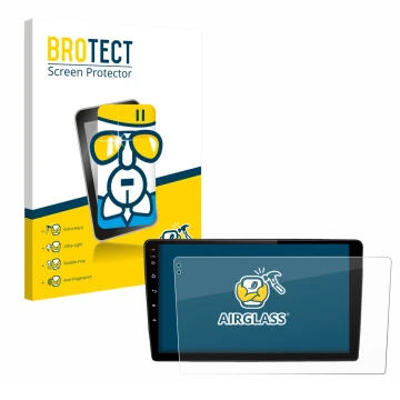 Parte frontal de un envase de producto con el logotipo de la marca BROTECT. Al lado se muestra el dispositivo Junsun V2 Plus 1