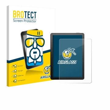 Parte frontal de un envase de producto con el logotipo de la marca BROTECT. Al lado se muestra el dispositivo Bigme B6 Color c