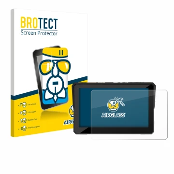 Parte frontal de un envase de producto con el logotipo de la marca BROTECT. Al lado se muestra el dispositivo Carpuride W502 P