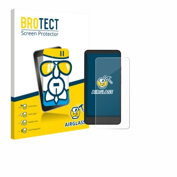 Parte frontal de un envase de producto con el logotipo de la marca BROTECT. Al lado se muestra el dispositivo Xiaomi Moaan Ink