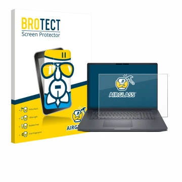 Parte frontal de un envase de producto con el logotipo de la marca BROTECT. Al lado se muestra el dispositivo Dell Pro Max 18 