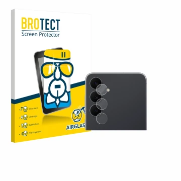 Parte frontal de un envase de producto con el logotipo de la marca BROTECT. Al lado se muestra el dispositivo Samsung Galaxy S