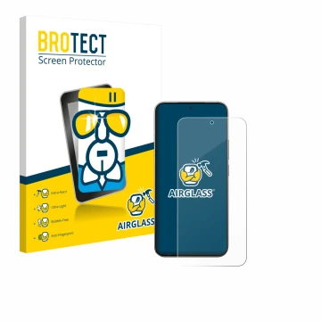 Parte frontal de un envase de producto con el logotipo de la marca BROTECT. Al lado se muestra el dispositivo Xiaomi 15T Pro c