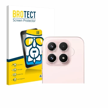 Parte frontal de un envase de producto con el logotipo de la marca BROTECT. Al lado se muestra el dispositivo Xiaomi 17 (SÓLO 