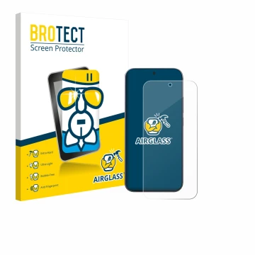 Parte frontal de un envase de producto con el logotipo de la marca BROTECT. Al lado se muestra el dispositivo Xiaomi 17 Pro Ma