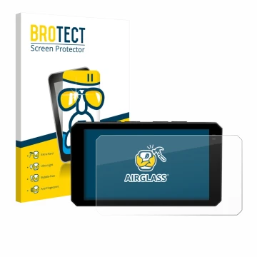 Parte frontal de un envase de producto con el logotipo de la marca BROTECT. Al lado se muestra el dispositivo Chigee AIO-6 LTE