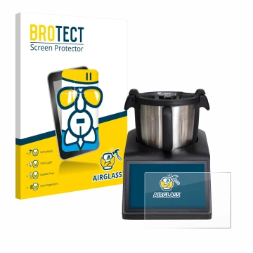 Parte frontal de un envase de producto con el logotipo de la marca BROTECT. Al lado se muestra el dispositivo Ufesa TotalChef 