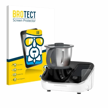 Parte frontal de un envase de producto con el logotipo de la marca BROTECT. Al lado se muestra el dispositivo TOKIT Omni Cook 