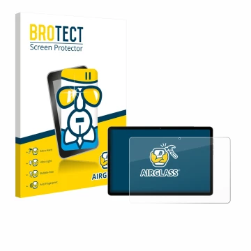 Parte frontal de un envase de producto con el logotipo de la marca BROTECT. Al lado se muestra el dispositivo Black Shark Pad 