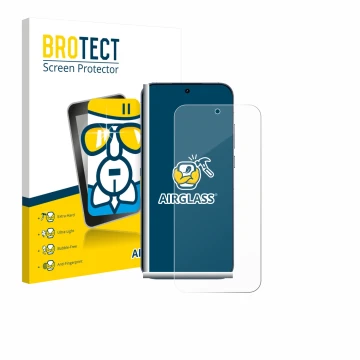 Parte frontal de un envase de producto con el logotipo de la marca BROTECT. Al lado se muestra el dispositivo realme GT 8 Pro 