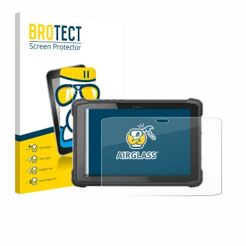 Parte frontal de un envase de producto con el logotipo de la marca BROTECT. Al lado se muestra el dispositivo Hematec SolidTab