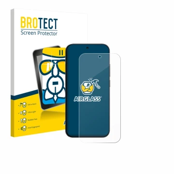 Parte frontal de un envase de producto con el logotipo de la marca BROTECT. Al lado se muestra el dispositivo Xiaomi Redmi K90