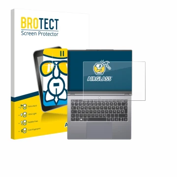 Parte frontal de un envase de producto con el logotipo de la marca BROTECT. Al lado se muestra el dispositivo Tuxedo InfinityB