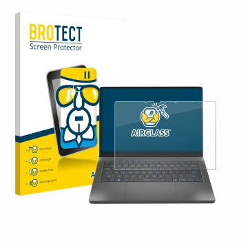 Parte frontal de un envase de producto con el logotipo de la marca BROTECT. Al lado se muestra el dispositivo ASUS ROG Zephyru