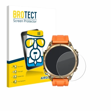 Parte frontal de un envase de producto con el logotipo de la marca BROTECT. Al lado se muestra el dispositivo Doogee Anywise W