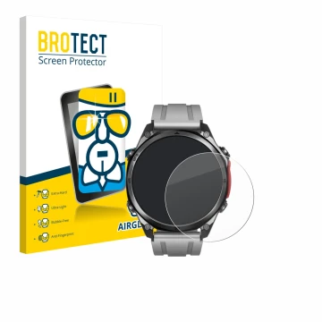 Parte frontal de un envase de producto con el logotipo de la marca BROTECT. Al lado se muestra el dispositivo Doogee Anywise W