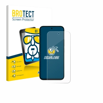 Parte frontal de un envase de producto con el logotipo de la marca BROTECT. Al lado se muestra el dispositivo Honor X6c con su