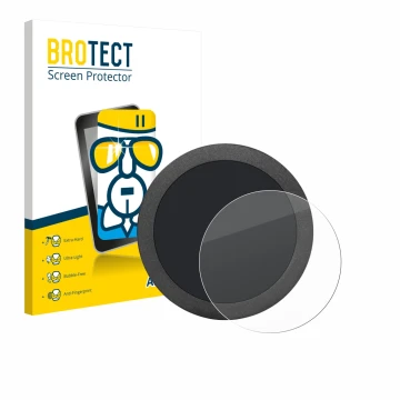 Parte frontal de un envase de producto con el logotipo de la marca BROTECT. Al lado se muestra el dispositivo Elecrow Display 