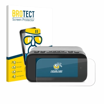 Parte frontal de un envase de producto con el logotipo de la marca BROTECT. Al lado se muestra el dispositivo TechniSat Digitr
